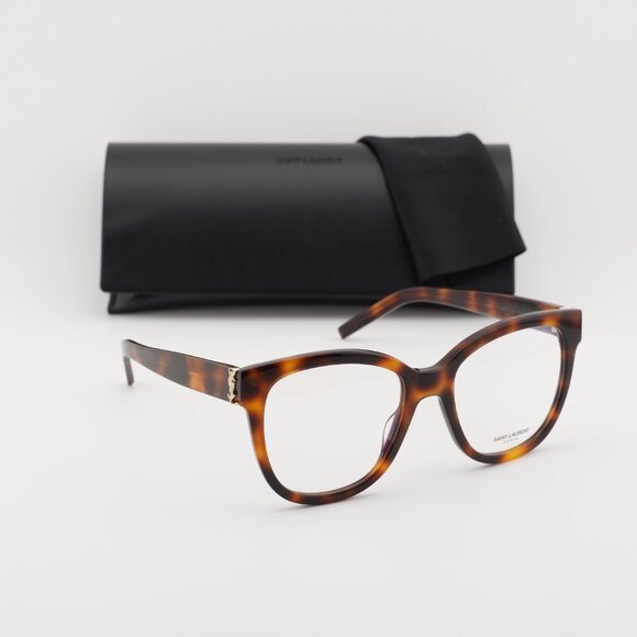 Saint Laurent SLM97 003 Square Eyeglasses - Havana 54mm - Picture 8 of 11